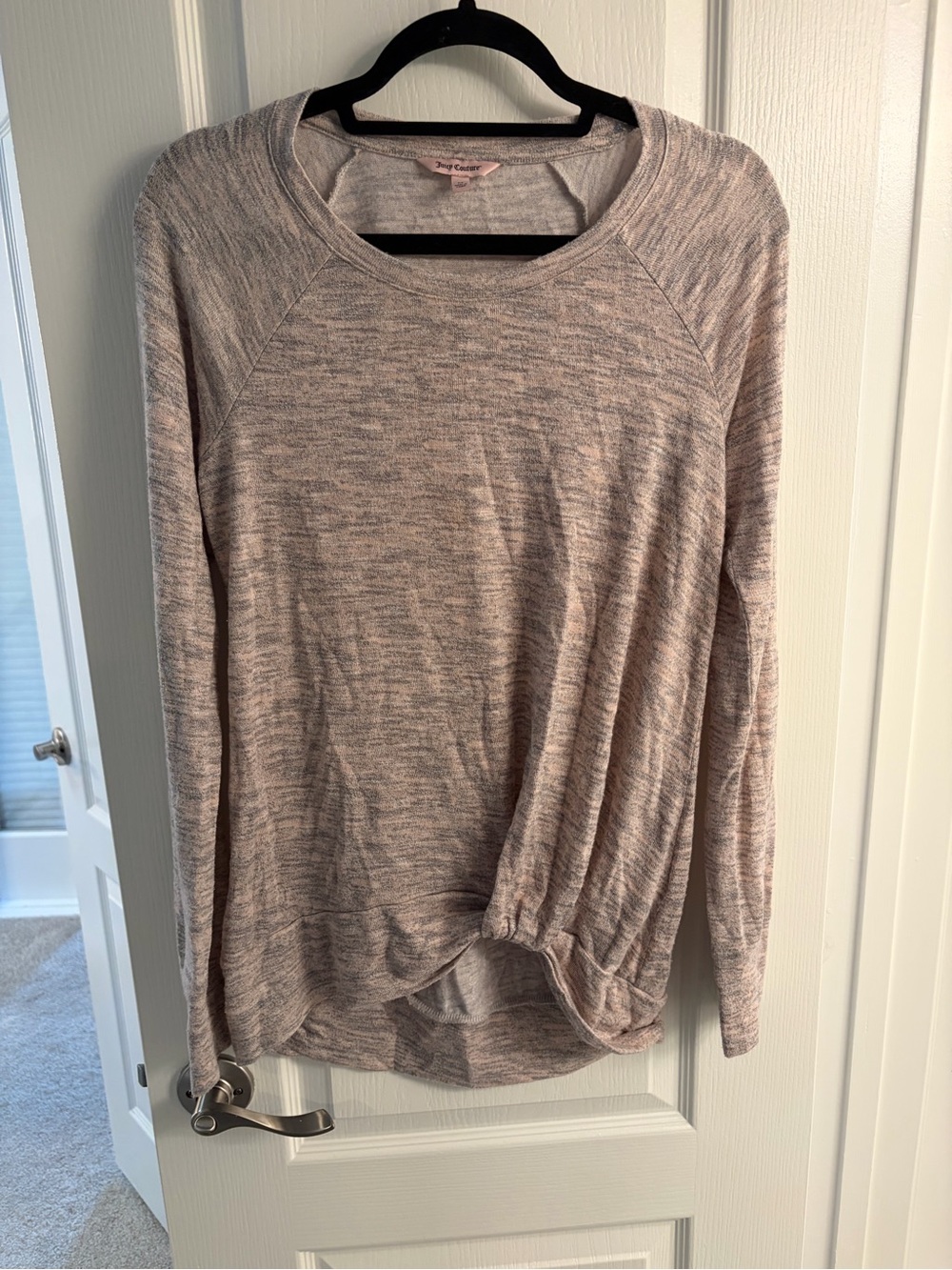 Juicy Couture Heathered Blush Pink Long Sleeve Pullover
